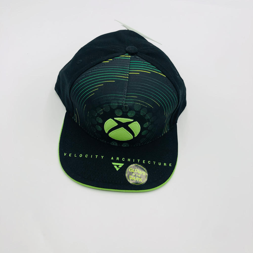 Xbox Series X Velocity Architecture Snapback Hat Black Green Glow in the‎ Dark - Picture 2 of 4